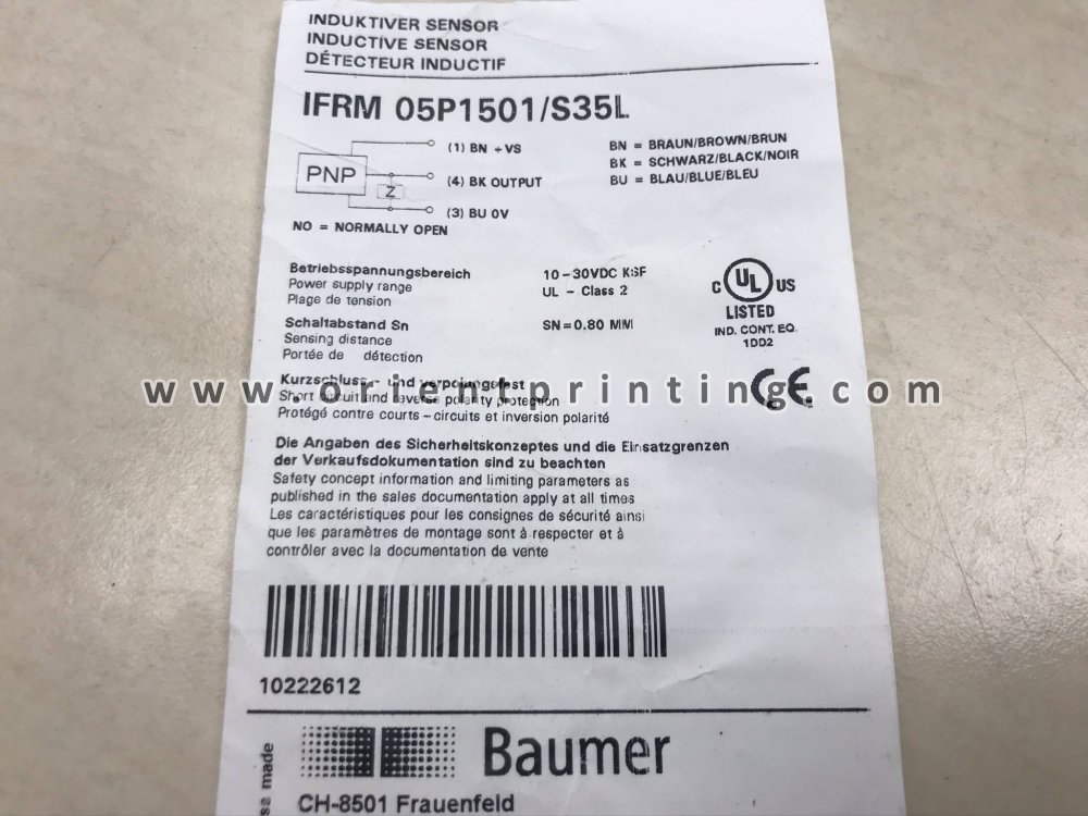 BAUMER PART NO.: 3899.2035.4